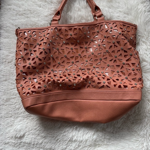 Coral die cut sparkle bag - Picture 3 of 5